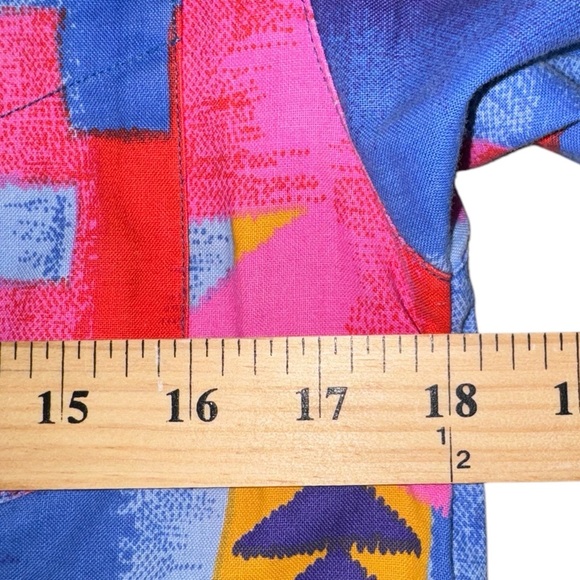 Vintage Frontier Series 90s Blue Pink Aztec Western Cowgirl Button Shirt Sz S - Picture 10 of 10